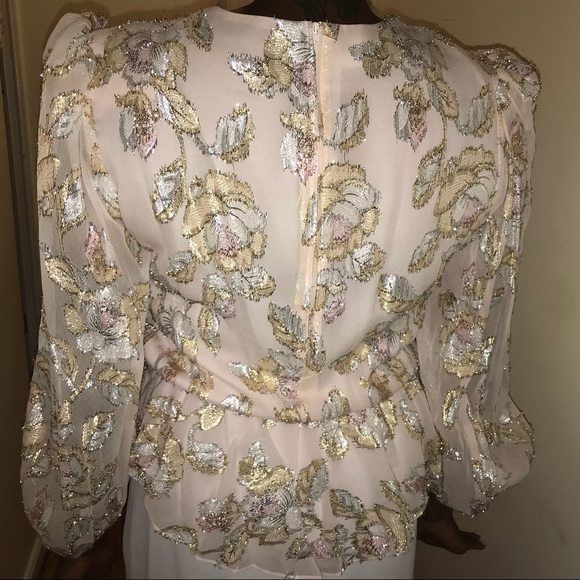 Vintage dress with metallic thread details - Picture 2 of 8